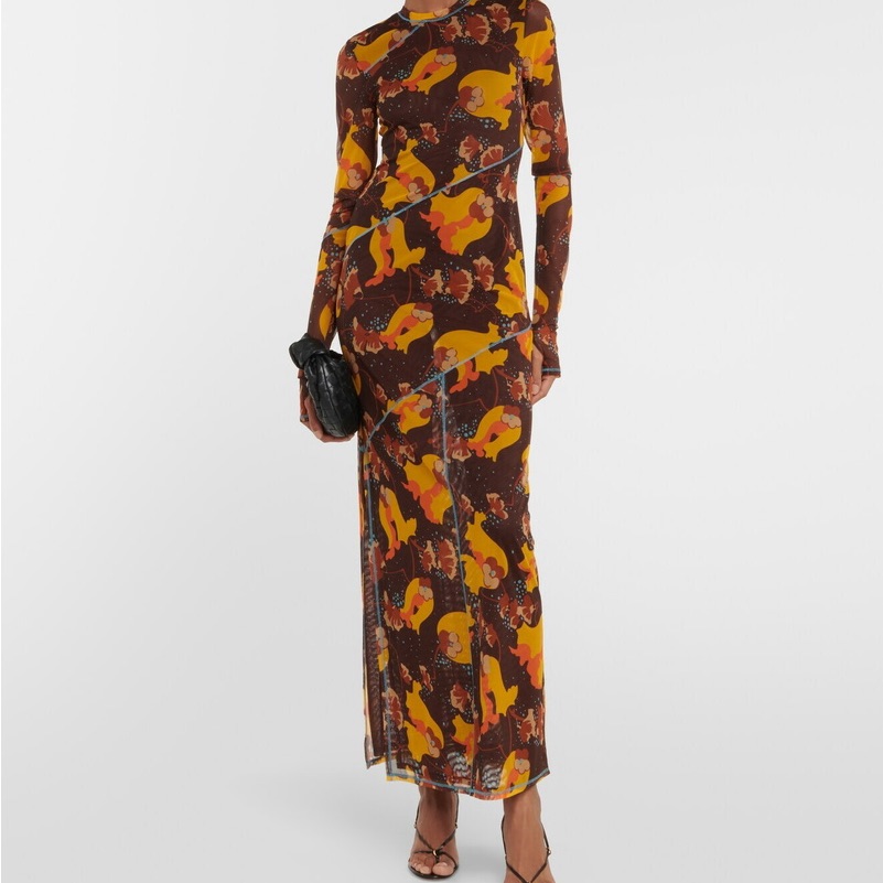 Sir Jacques Floral Mesh Midi Dress